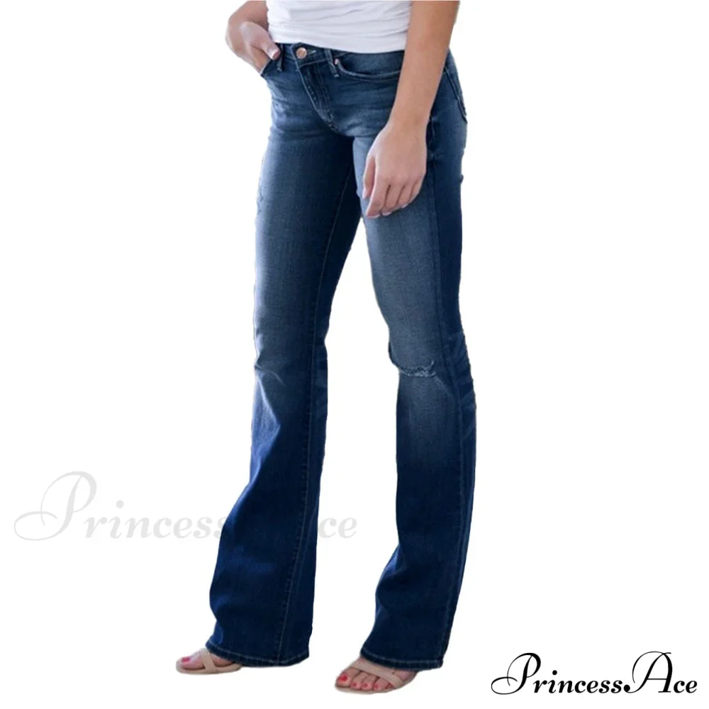 Low Rise Stretch Flared Jeans - Image 4