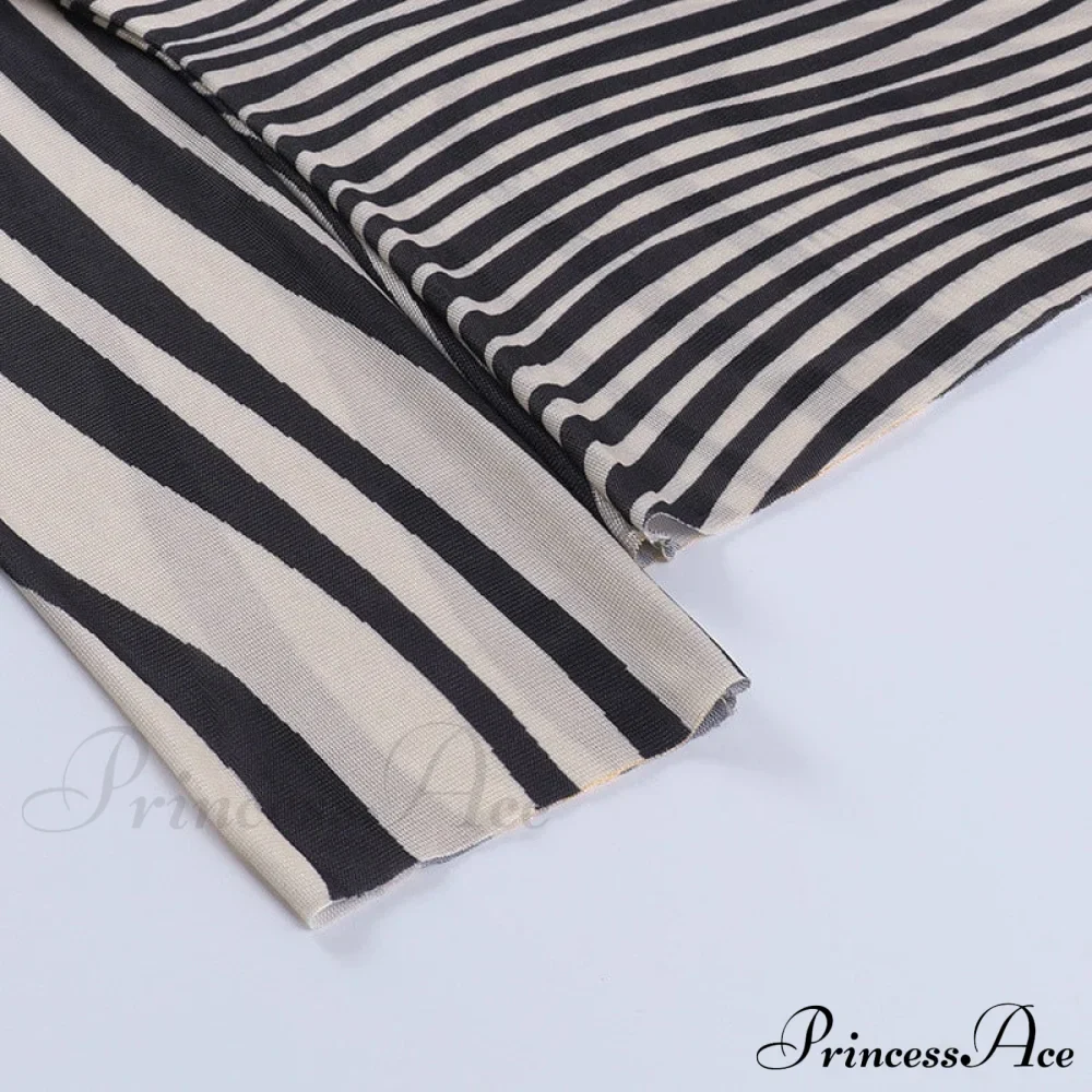 Pants Suit Sexy Costume Zebra Co-ord Striped Tracksuit for Mesh + Set 2 T-shirt Piece Long Autumn Women - Image 11