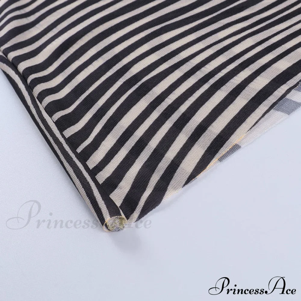 Pants Suit Sexy Costume Zebra Co-ord Striped Tracksuit for Mesh + Set 2 T-shirt Piece Long Autumn Women - Image 15