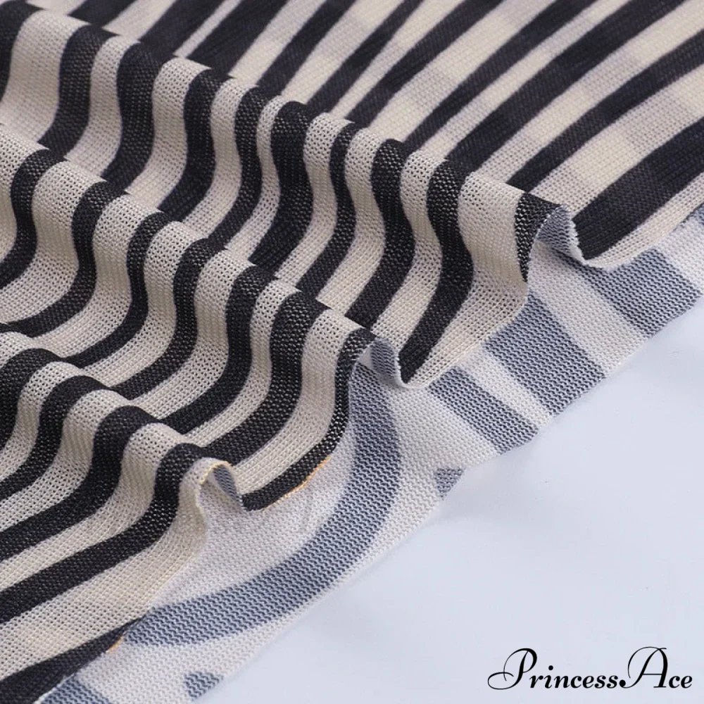 Pants Suit Sexy Costume Zebra Co-ord Striped Tracksuit for Mesh + Set 2 T-shirt Piece Long Autumn Women - Image 16