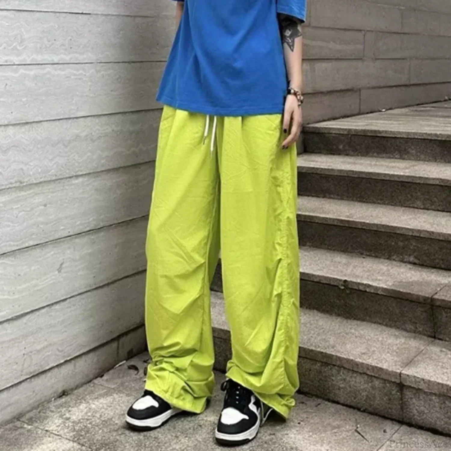 Parachute High Waist Drawstring Wide Leg Pant - Image 7