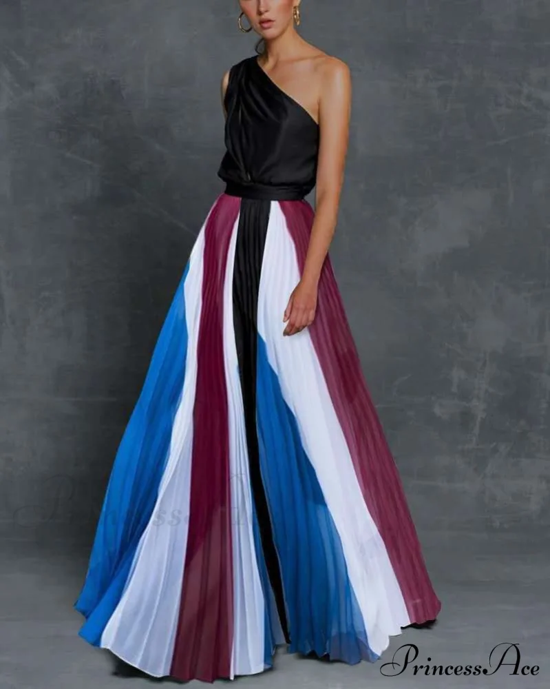 Patchwork Black Club Party High Night One Women's Gown Off - Street Shoulder Dress - Image 8