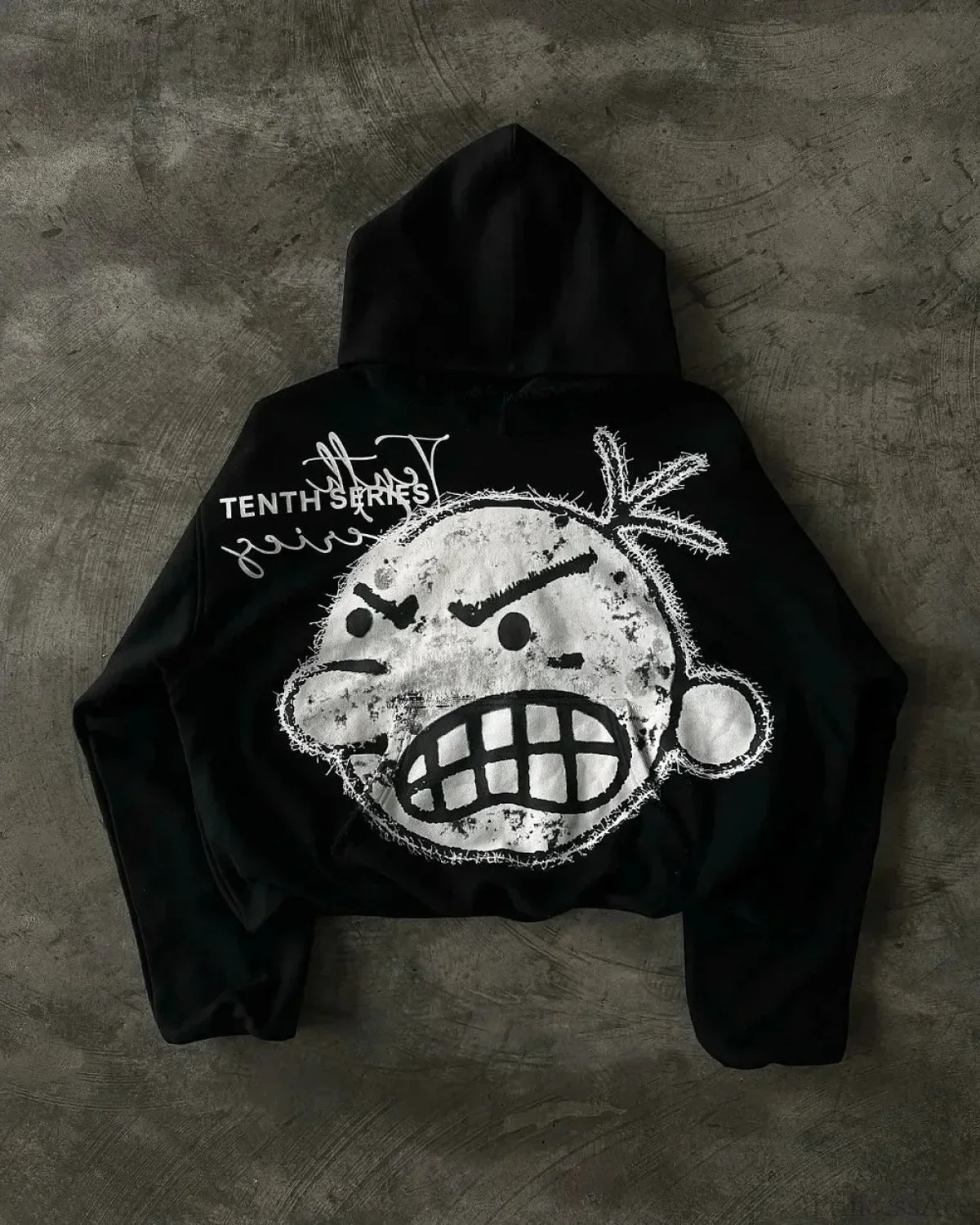 Patchwork Embroidered Black Hoodie - Image 2