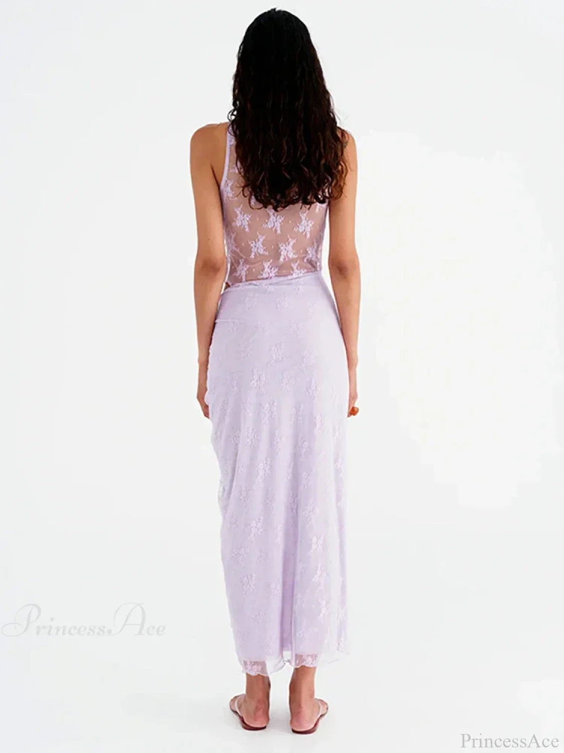 Patchwork Lace V-neck Skirt Vacation Dress - Image 5