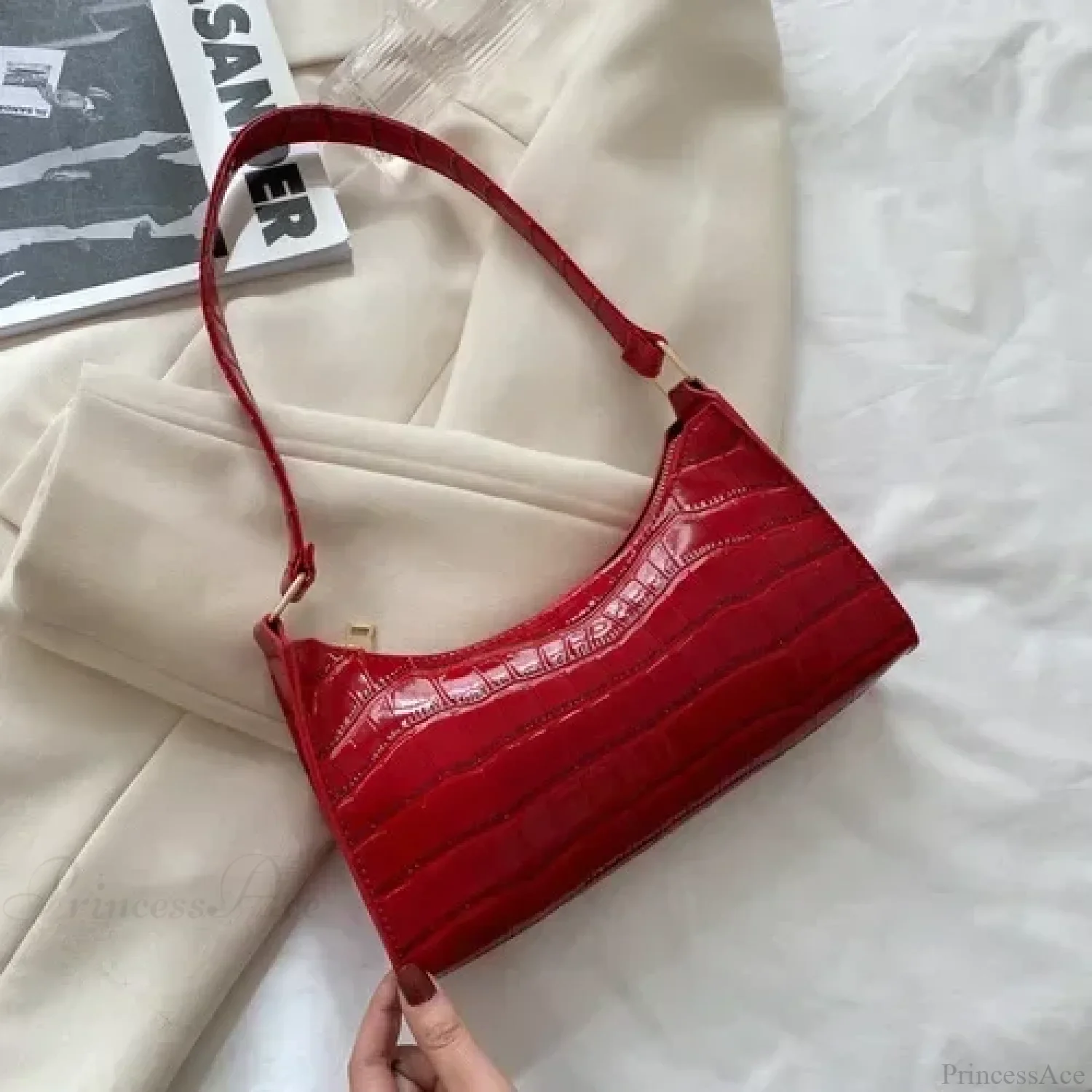 Patent Leather Designer Shoulder Handbag - Image 10