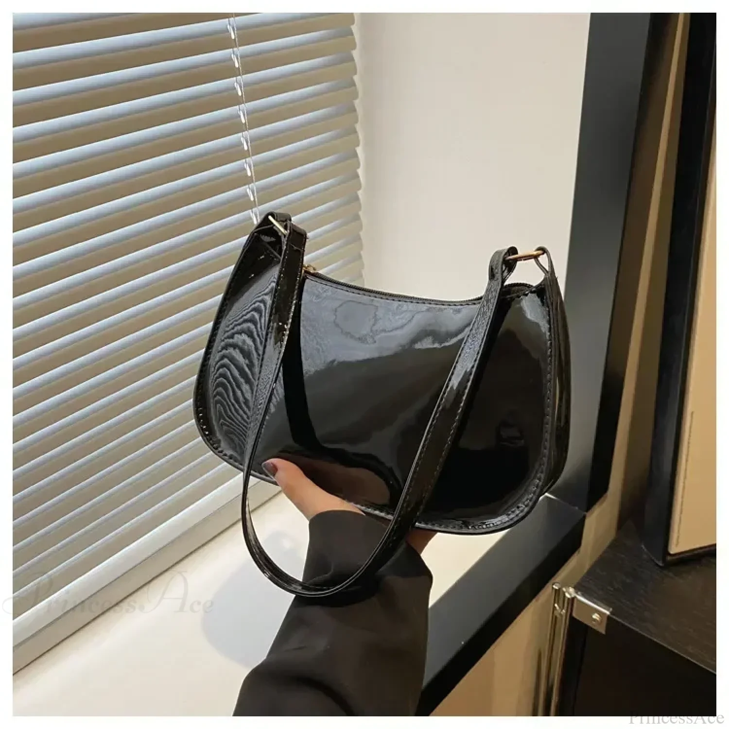 Patent Leather Designer Shoulder Handbag - Image 8