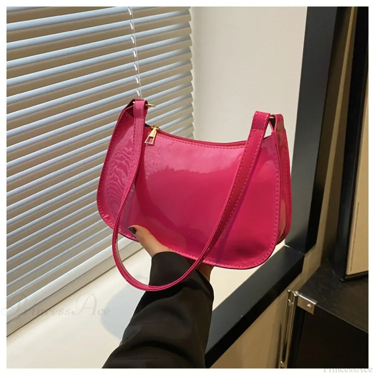 Patent Leather Versatile Fashion Shoulder Bag - Image 8