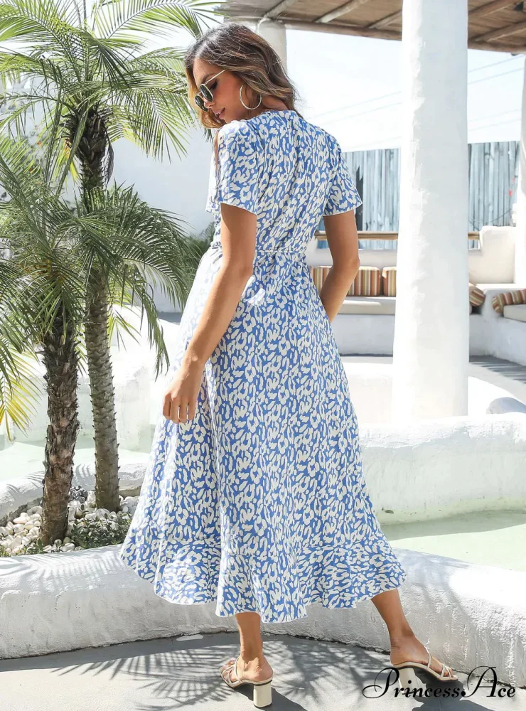 Patterned Flounce Bohemian Festive Dress - Image 9