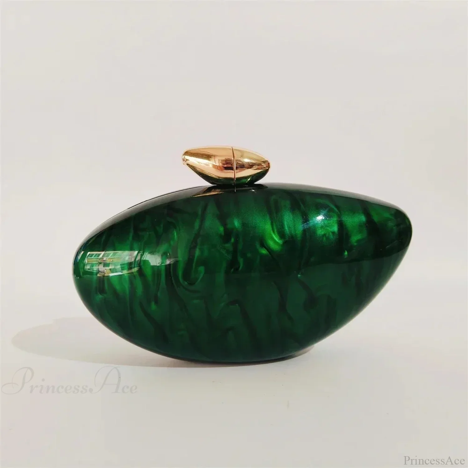 Pearl Brown Marble Acrylic Box Evening Clutch Bag - Image 16