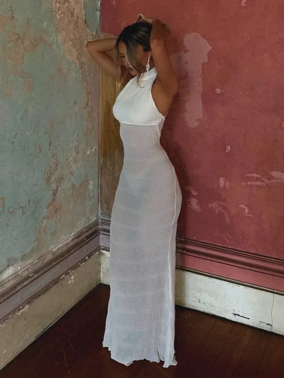 Perspective Backless Vacation Dress - Image 3