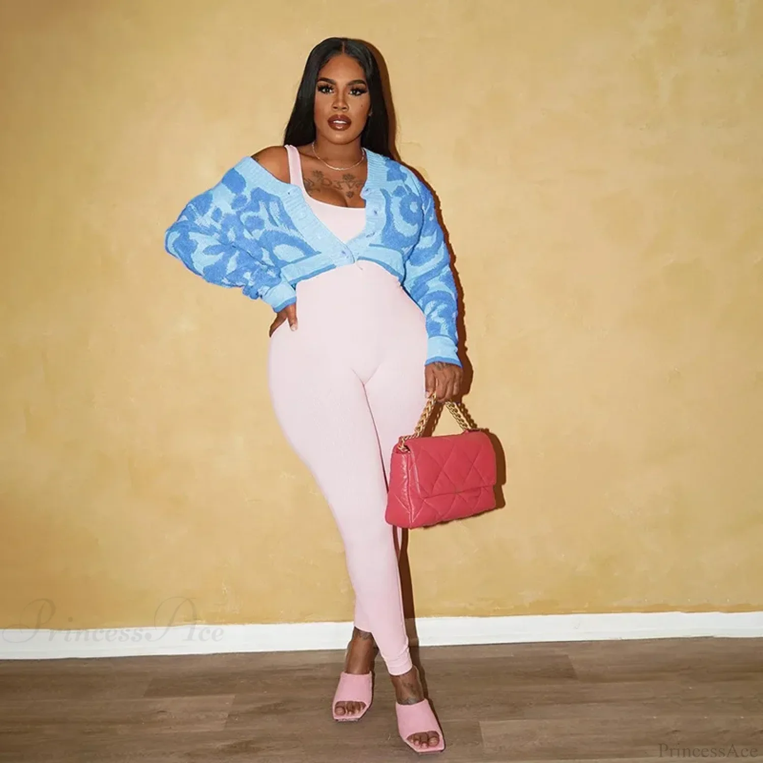 Pink Y2K Streetwear Knit Cardigan - Image 5