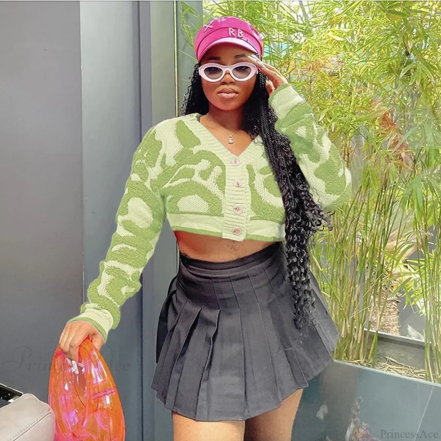 Pink Y2K Streetwear Knit Cardigan - Image 7