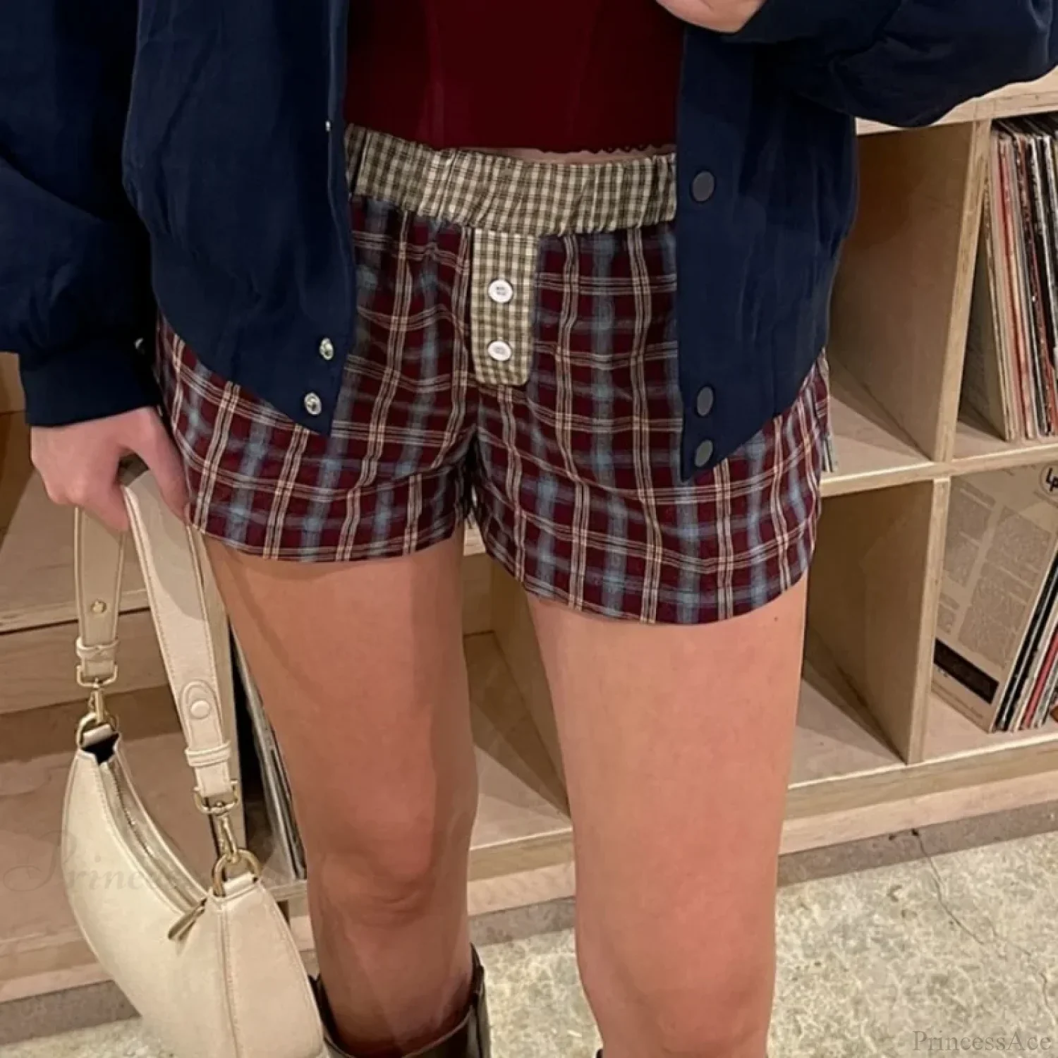 Plaid Boxer Elastic Waist Short - Image 2