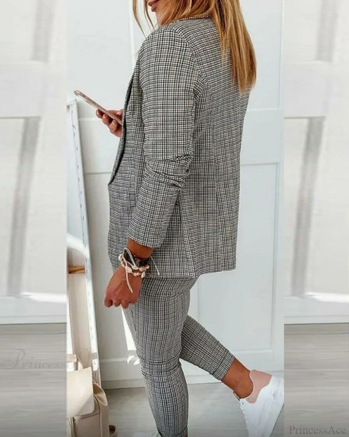 Plaid Comfortable Casual Women's Set - Image 2