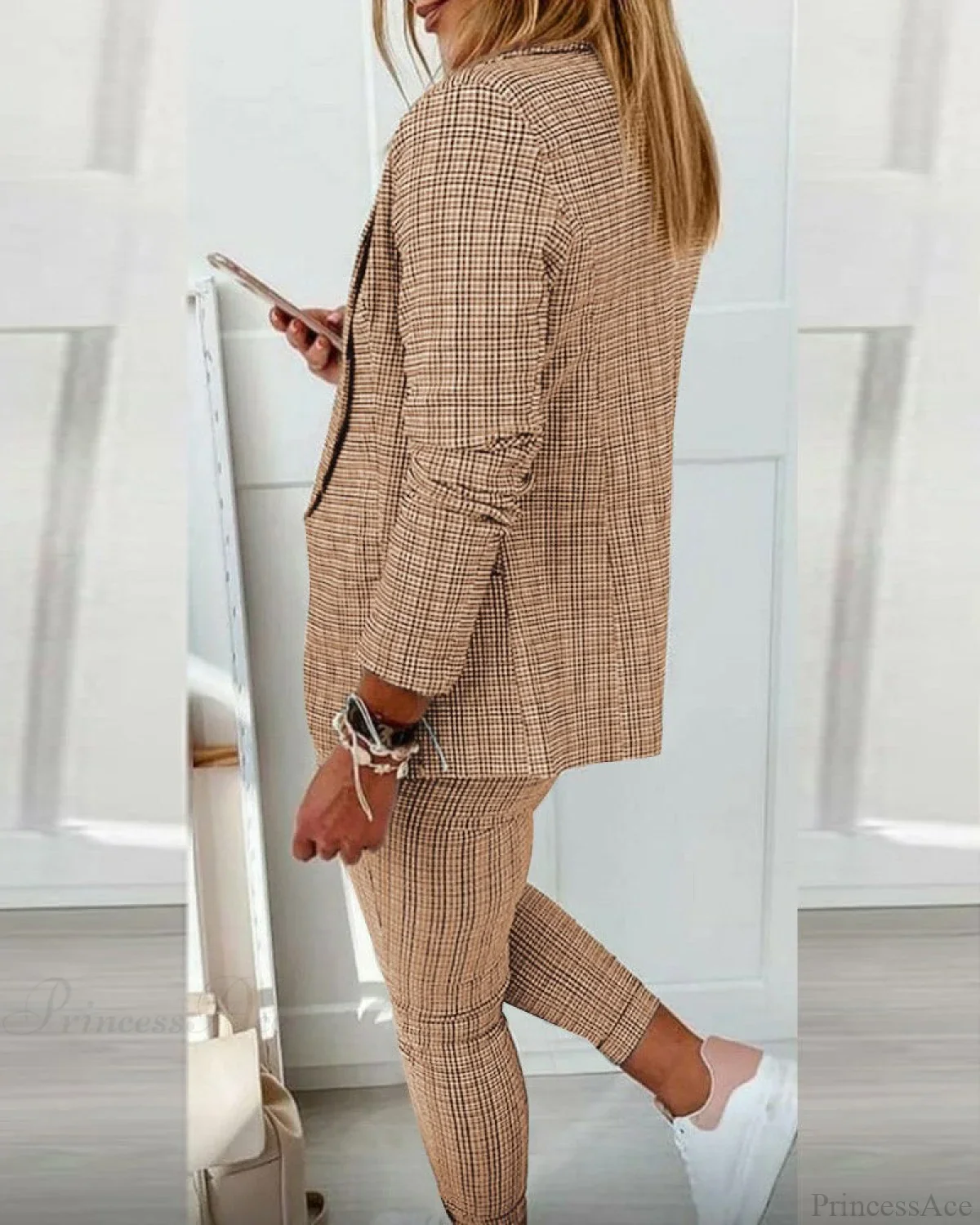 Plaid Comfortable Casual Women's Set - Image 4