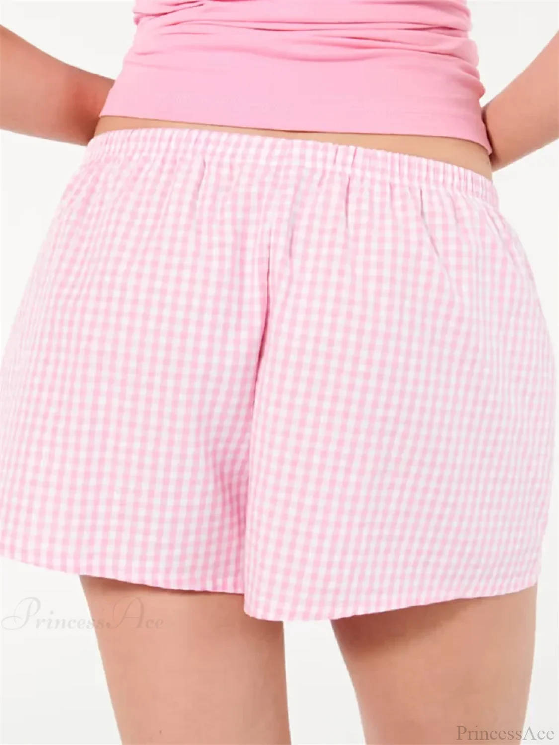Plaid Elastic Waist Sleep Short - Image 6