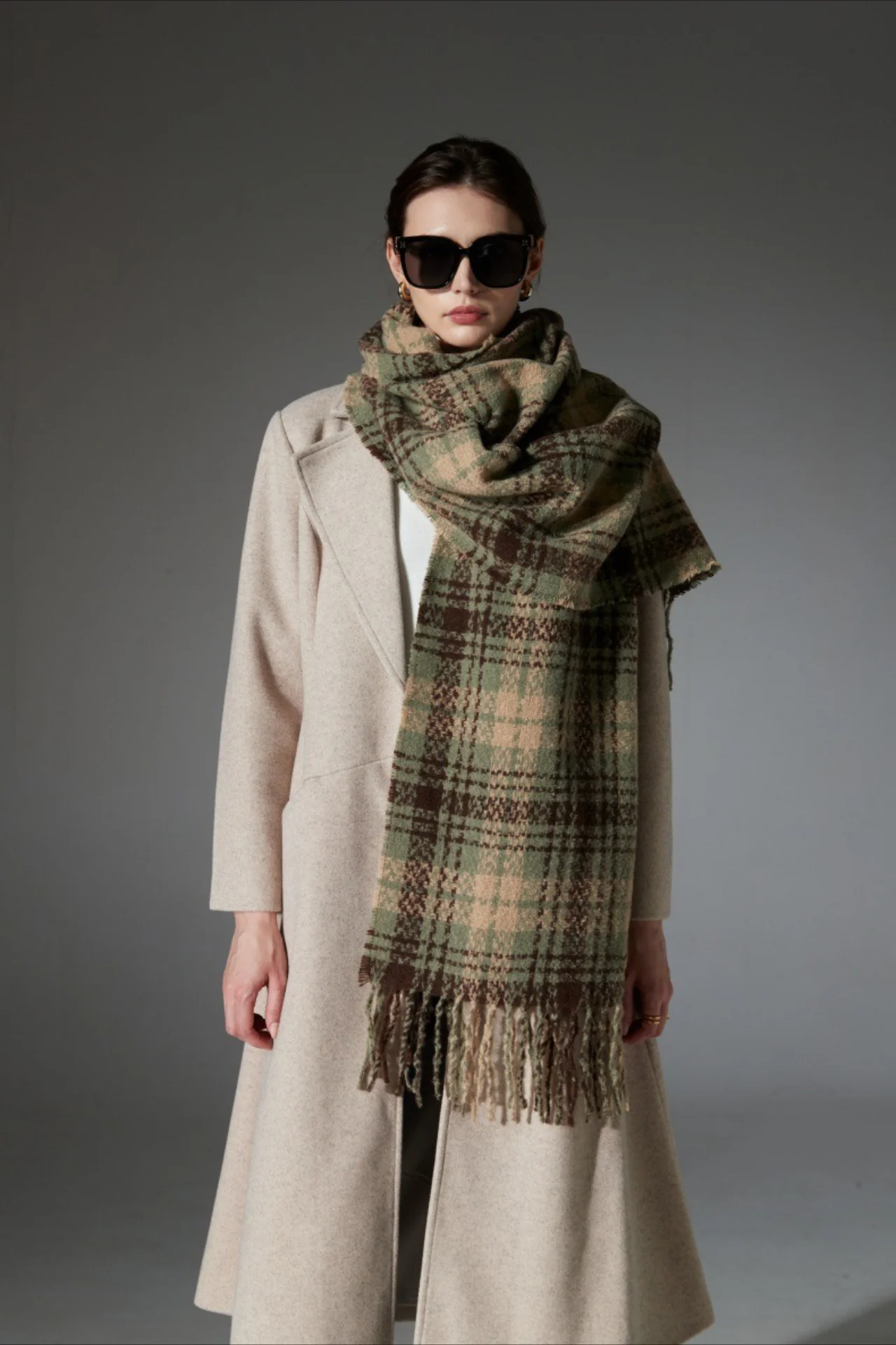 Plaid Fringe Scarf - Image 13