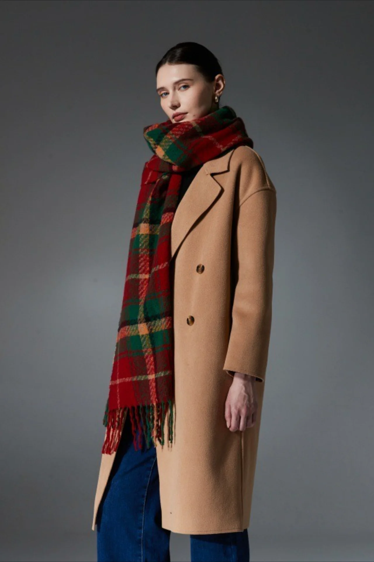 Plaid Fringe Scarf - Image 5
