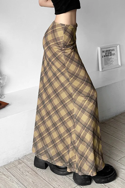 Plaid High Waist Bodycon Skirt - Image 2