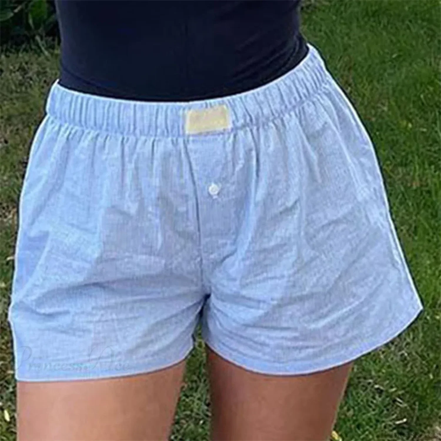 Plaid Pajama Elastic Waist Short - Image 3