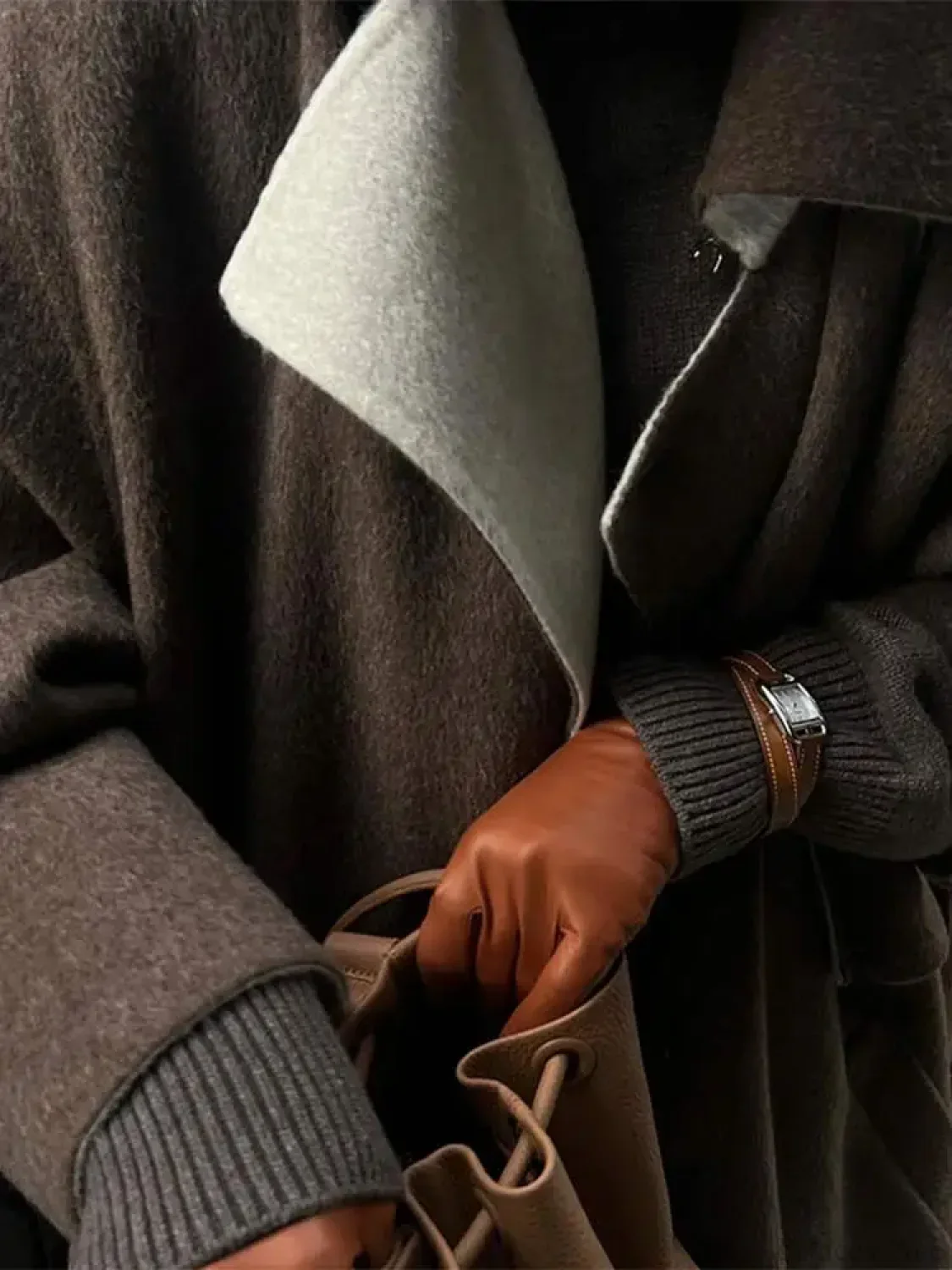 Plaid Pattern Casual Turn-Down Overcoat - Image 6