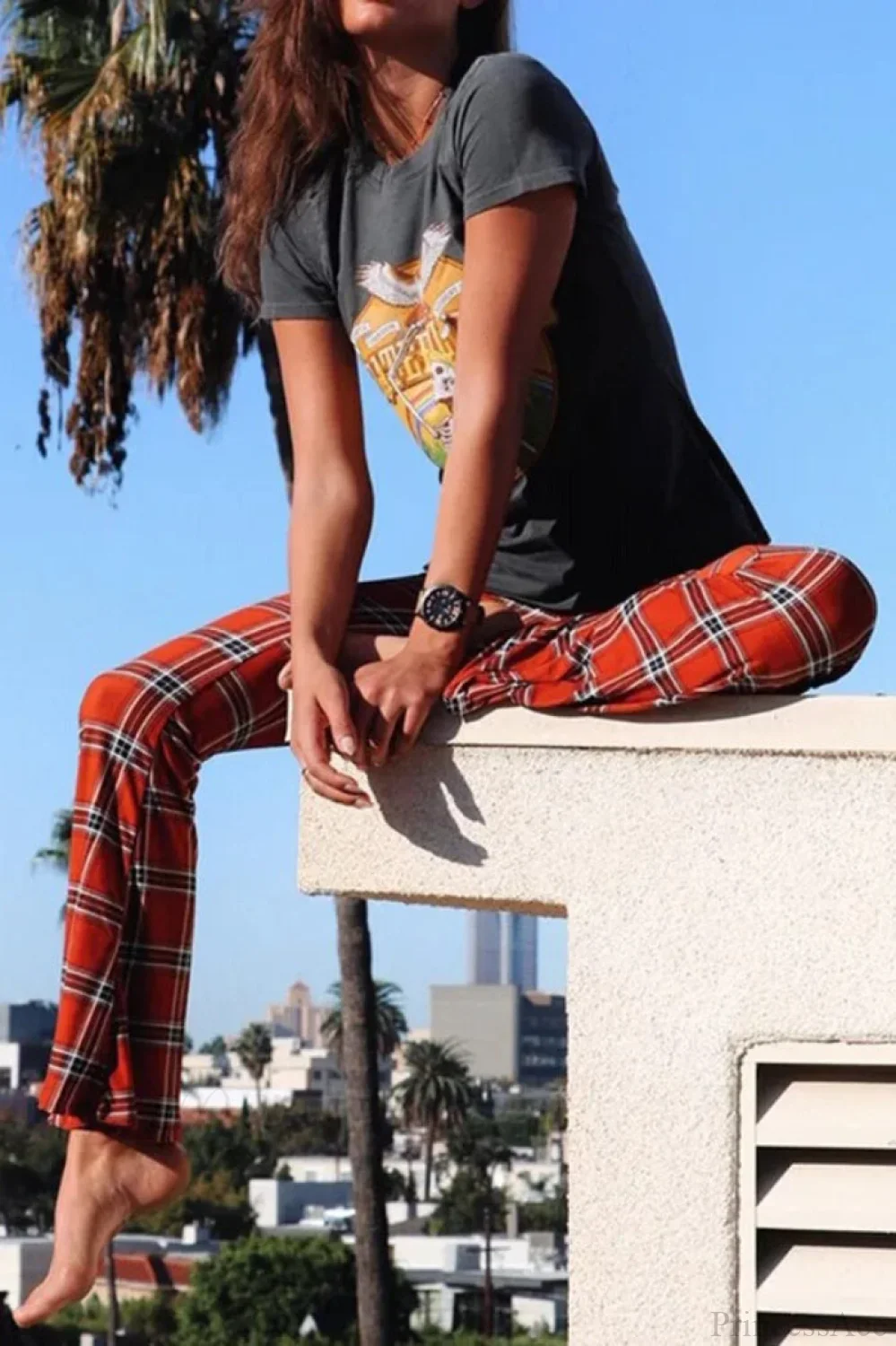 Plaid Flare Fashion Pants - Image 5