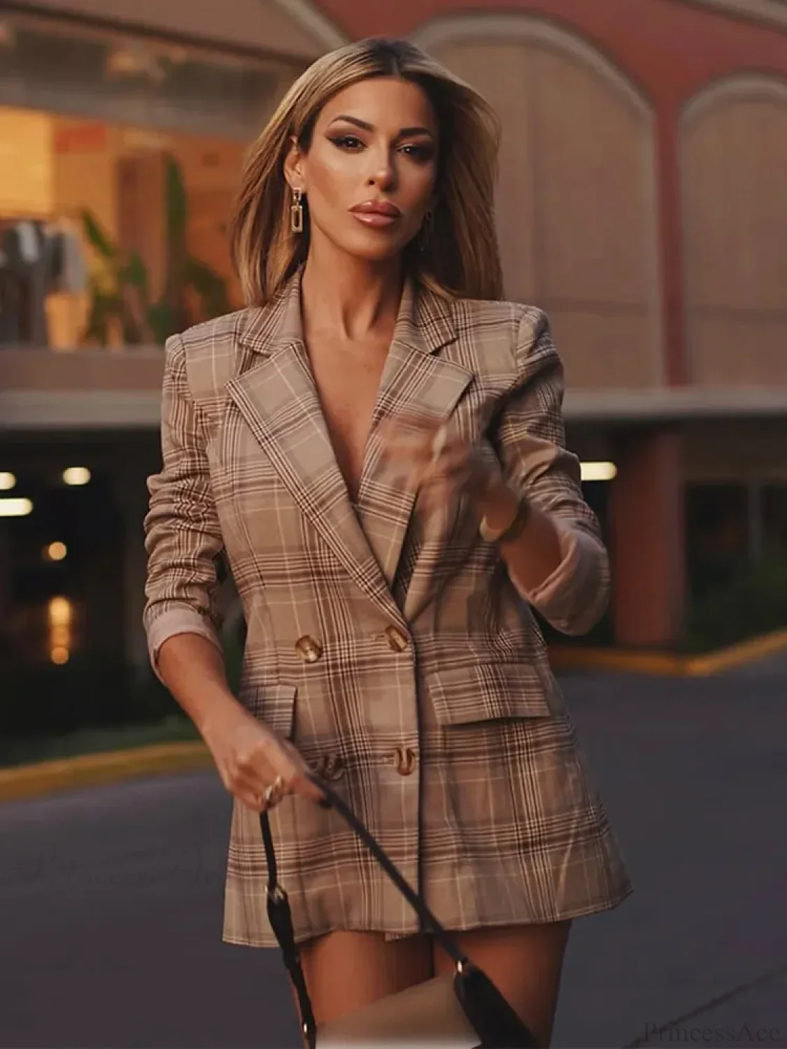 Plaid Print Slim Suit Coat - Image 2