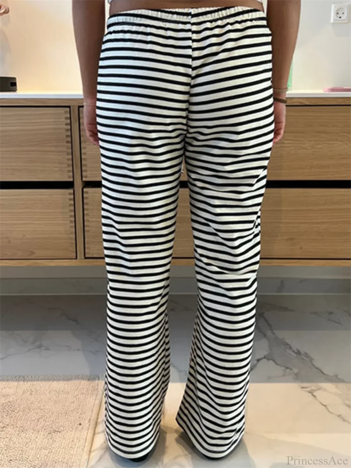 Plaid Print Wide Leg Casual Spring Summer Pant - Image 2