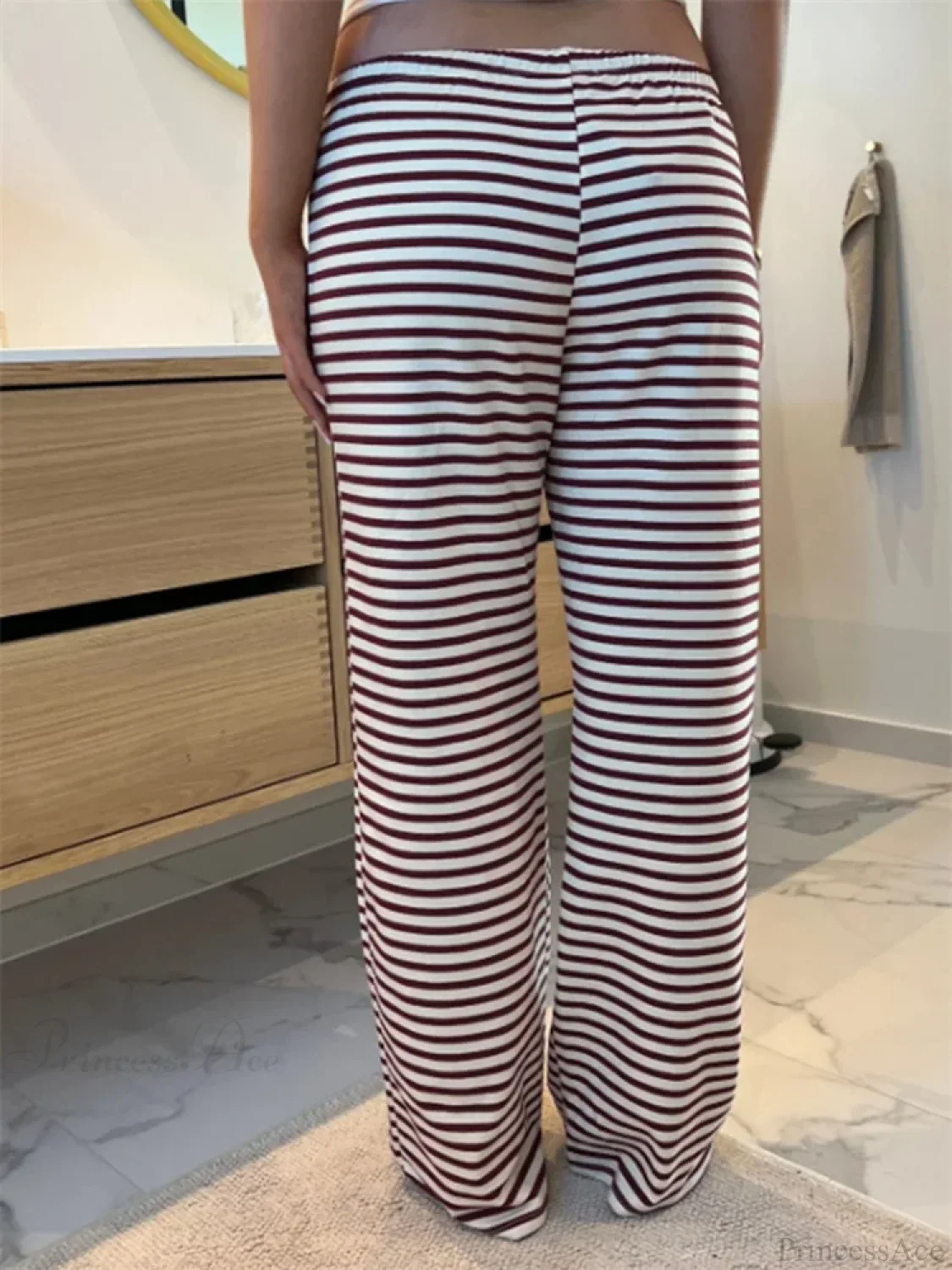 Plaid Print Wide Leg Casual Spring Summer Pant - Image 4