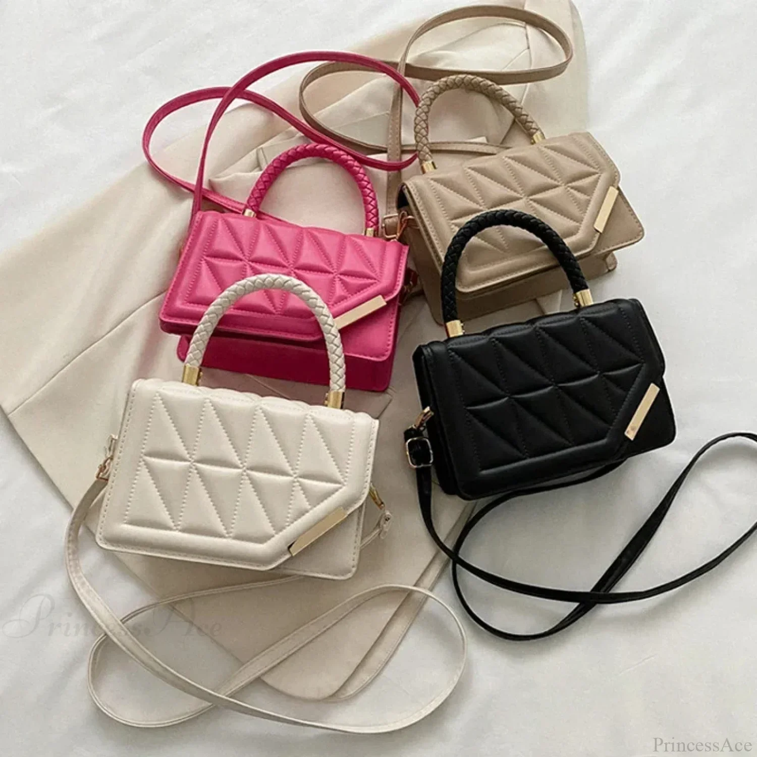 Plaid PU Leather Designer Crossbody Handbag - Image 2
