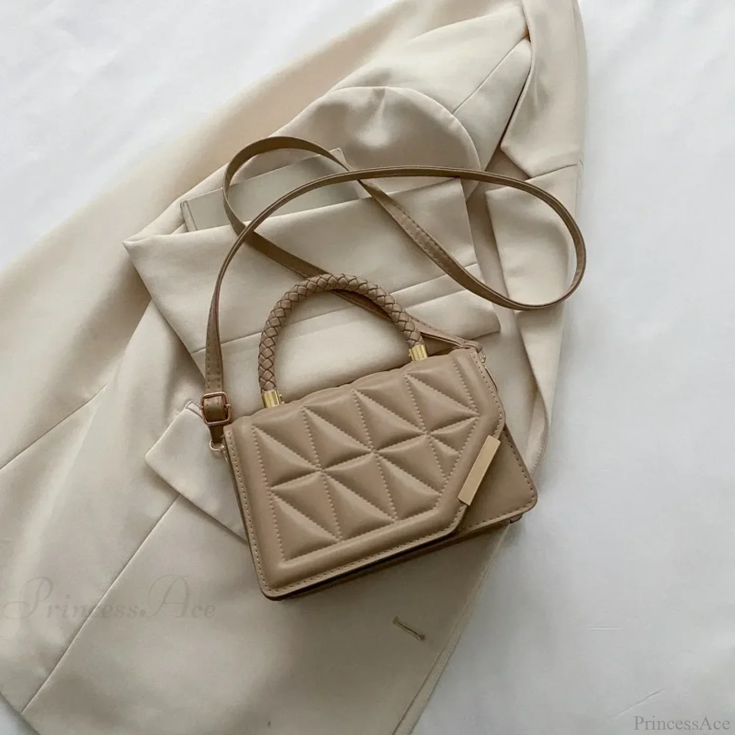 Plaid PU Leather Designer Crossbody Handbag - Image 8