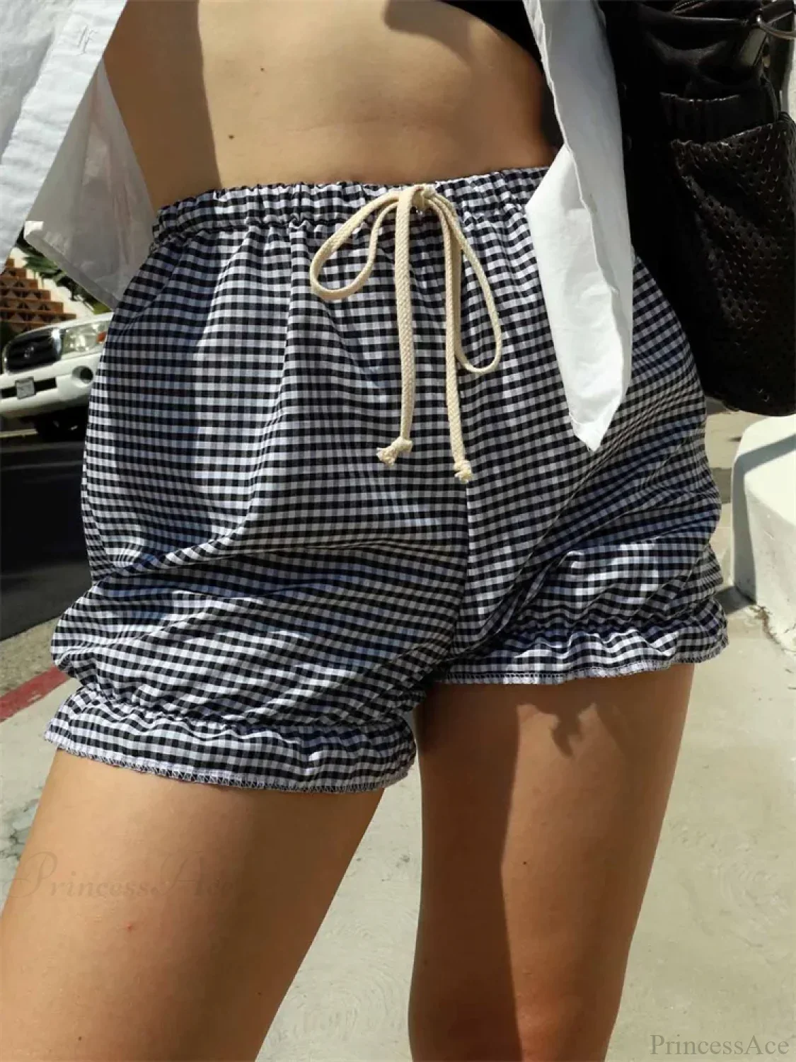 Plaid Ruffled Drawstring Bloomer Short - Image 3
