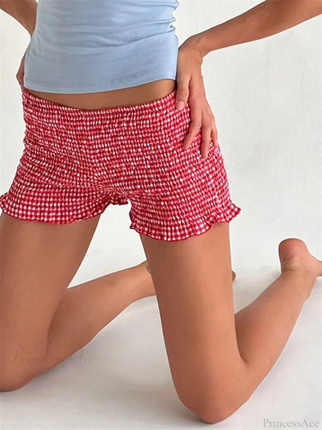 Plaid Ruffled Pajama Lounge Short - Image 4