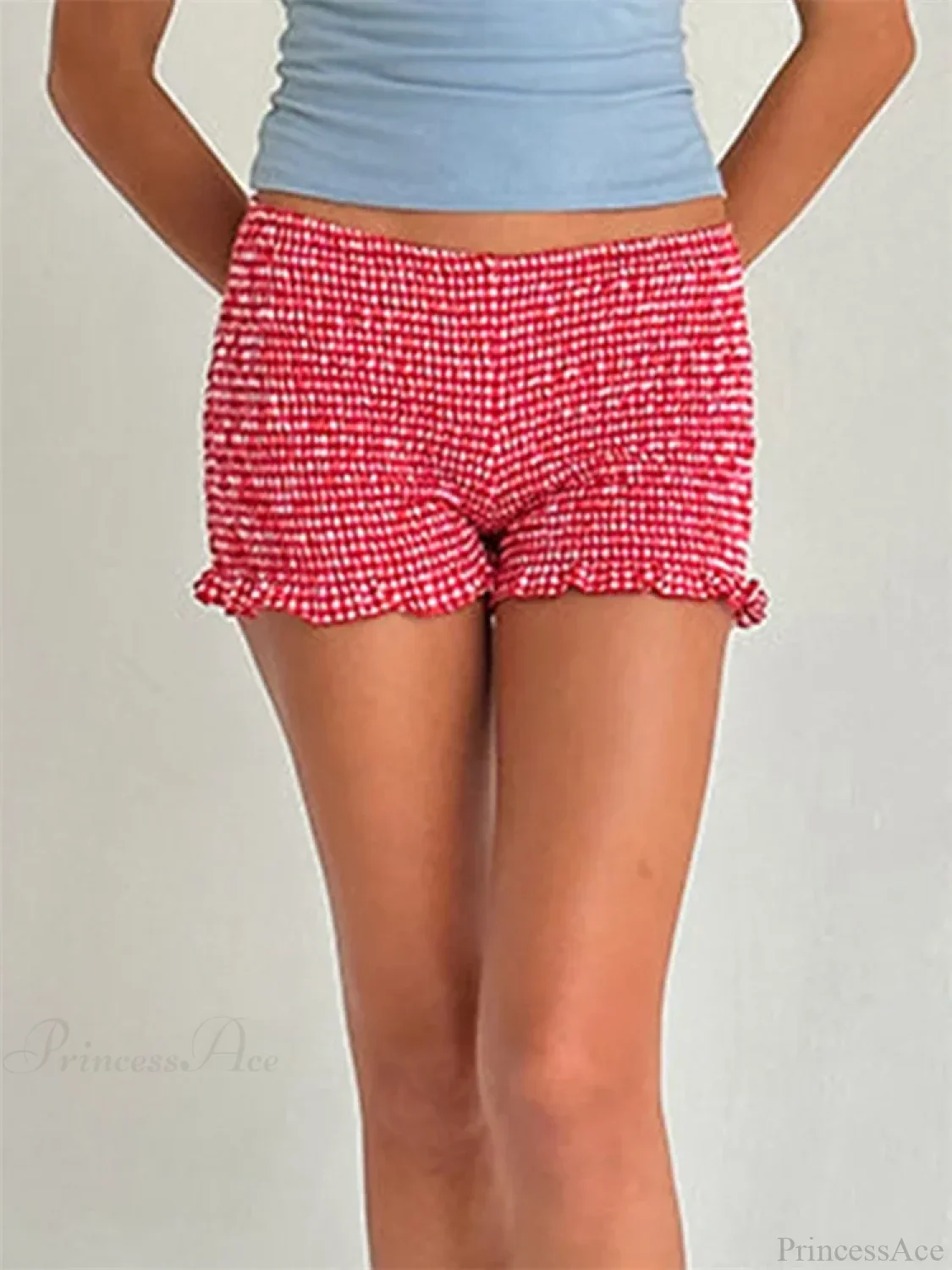 Plaid Ruffled Pajama Lounge Short - Image 5