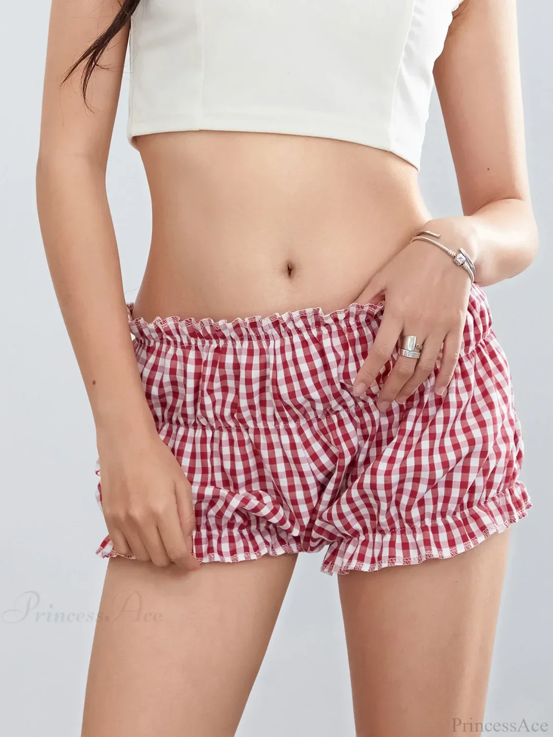 Plaid Ruffled Vintage Short - Image 2
