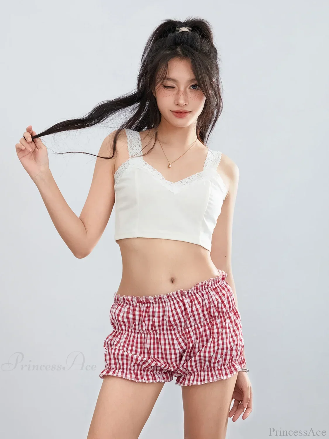 Plaid Ruffled Vintage Short - Image 3