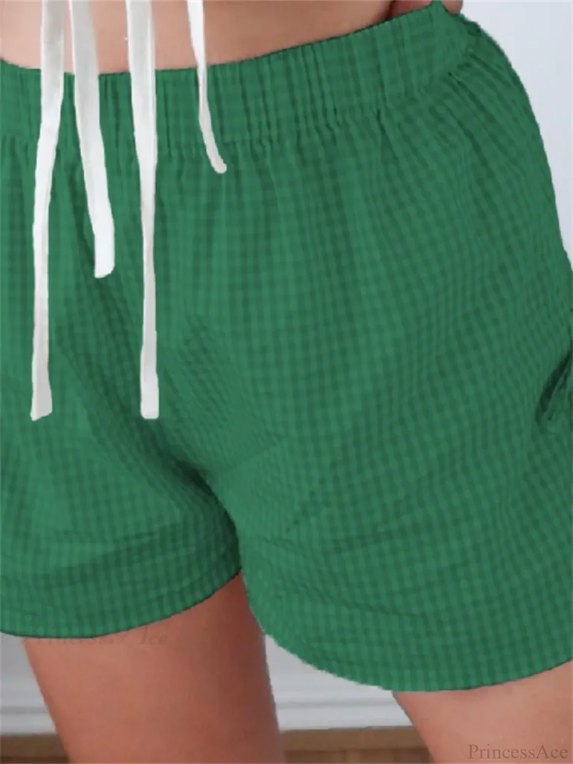 Plaid Split Lace-Up HolLow Short - Image 5