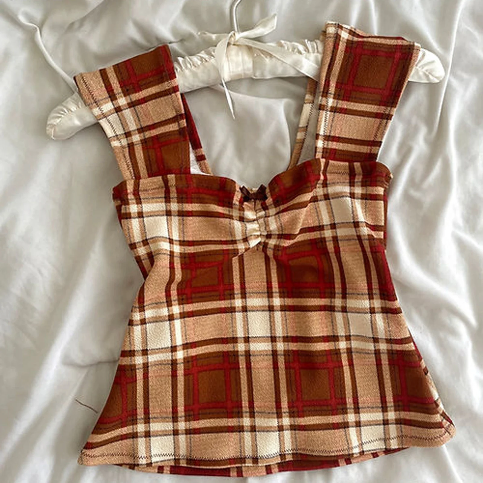 Plaid Stripes Square Crop Top - Image 6