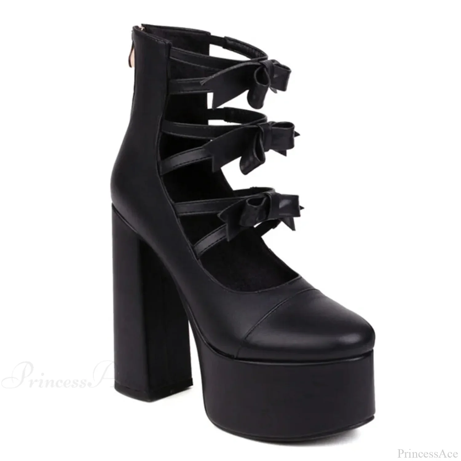 Platform Tall Heels Summer Cutout Dark Boot - Image 7