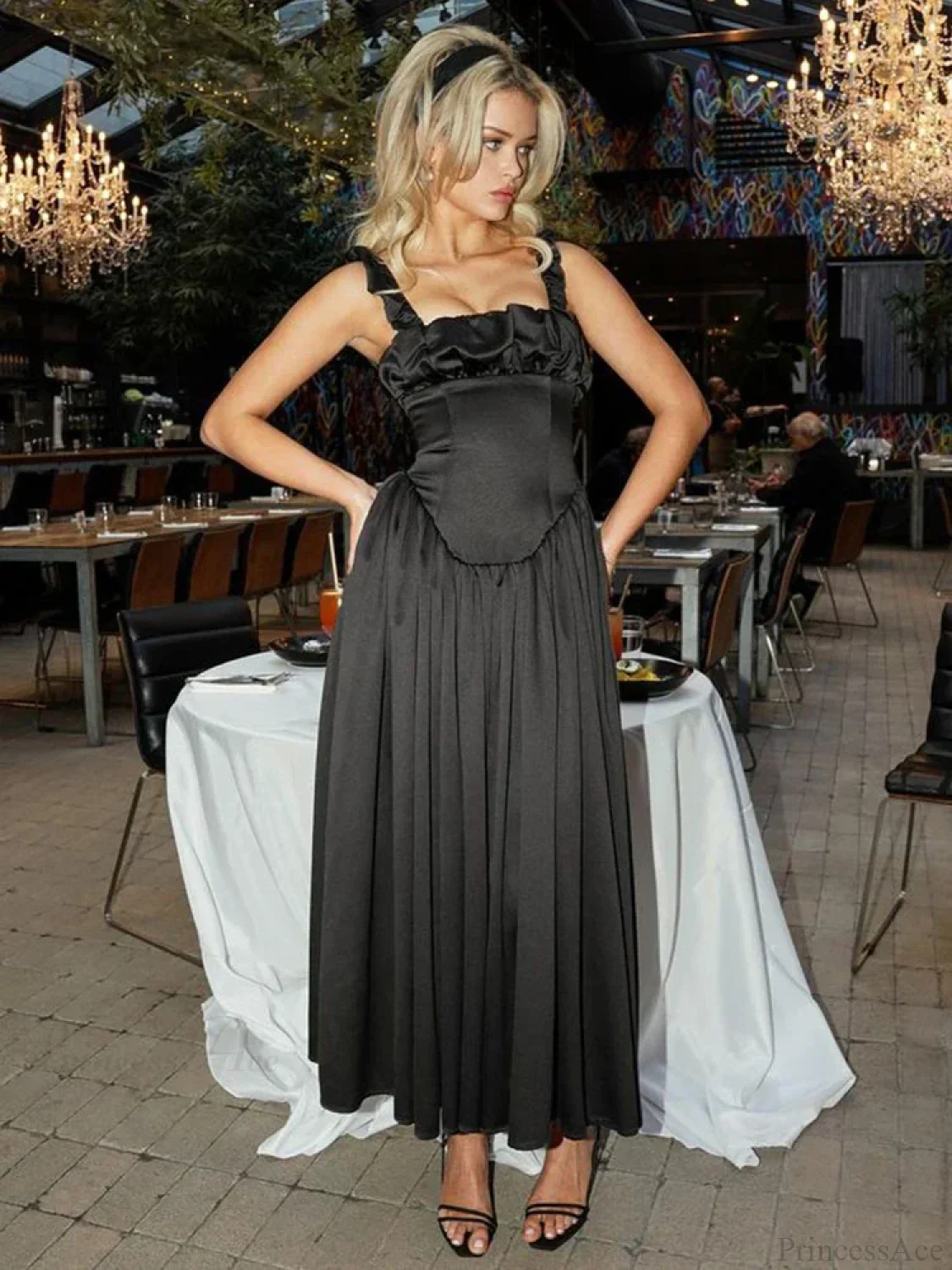 Pleated A-line Elegant Vacation Dress - Image 5