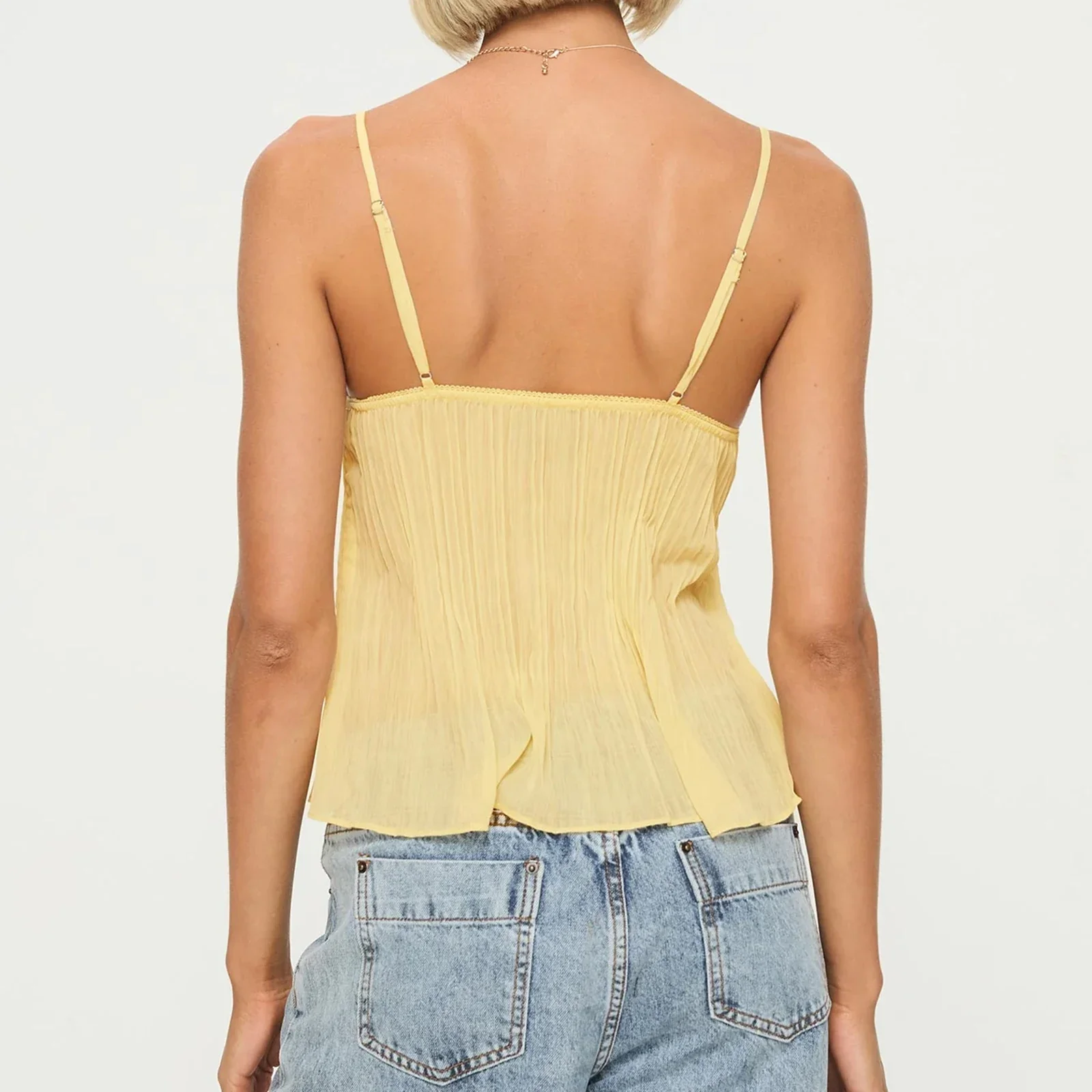 Pleated Bow Babydoll Crop Top - Image 3