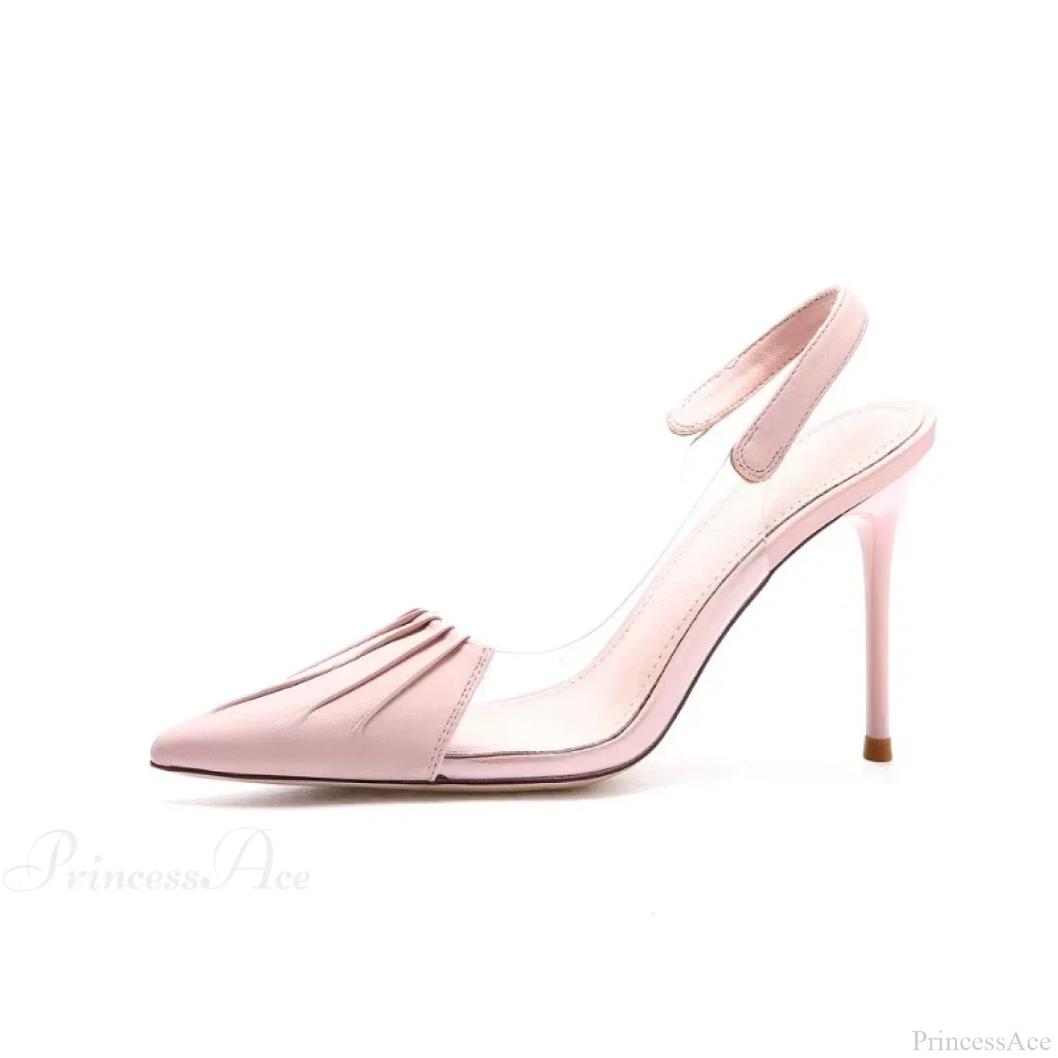 Pleated Pointed Thin Heeled Shoes Summer Sexy Back Empty Shallow Mouth High Heel - Image 5
