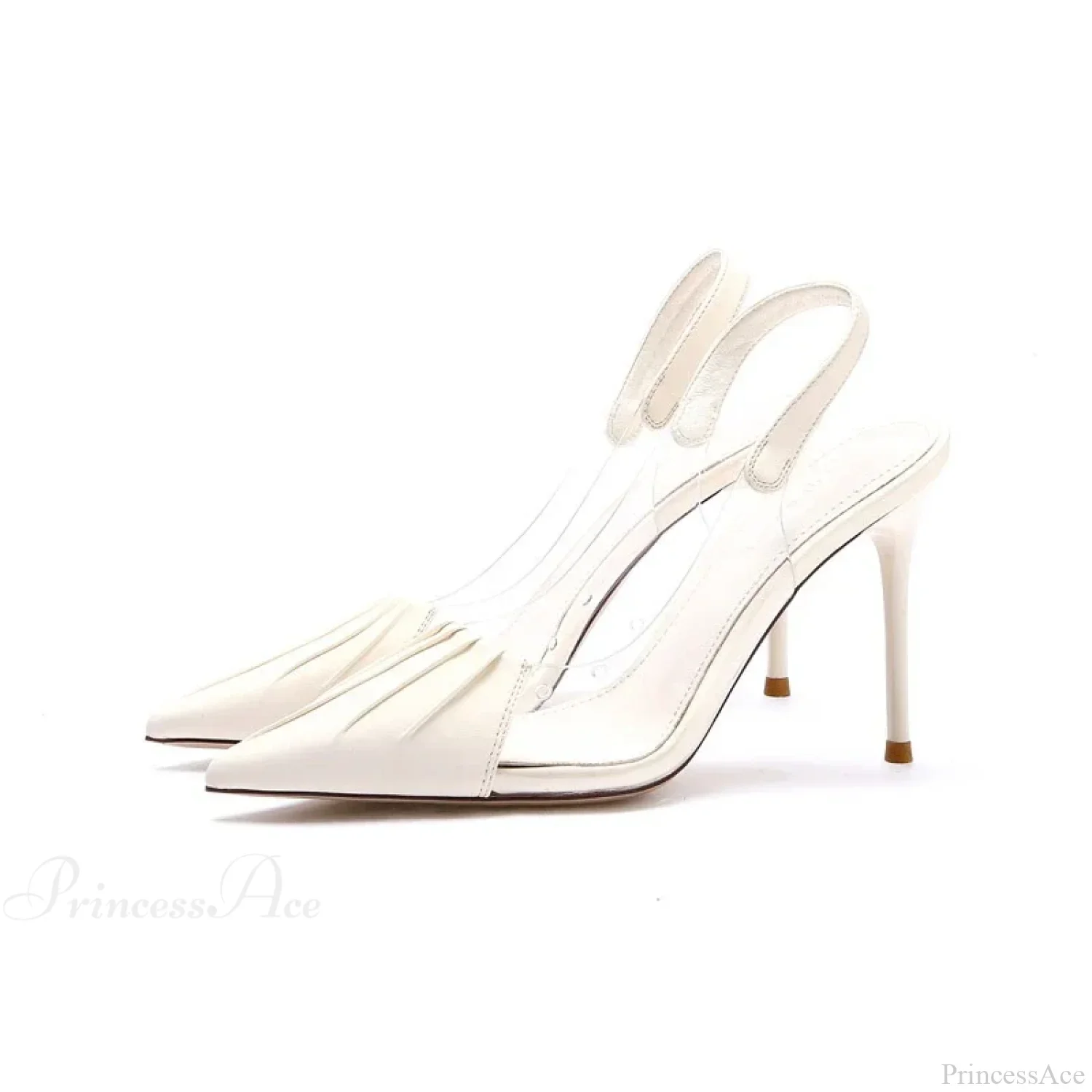 Pleated Pointed Thin Heeled Shoes Summer Sexy Back Empty Shallow Mouth High Heel - Image 6