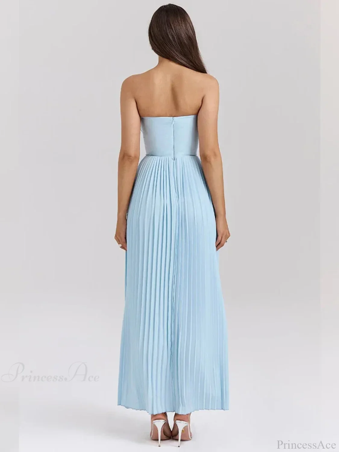 Pleated Waist Wrap A-line Maxi Vacation Dress - Image 5