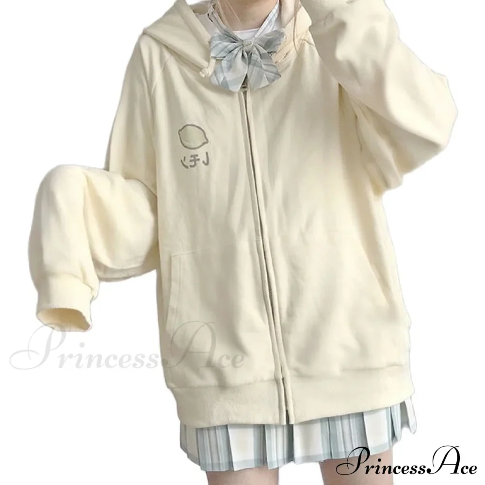 Plus Hoodie Design Women Fruit Sweatshirt Harajuku Loose Thin Zipper Sweet Pink Pocket Cute Size Spring Clothes - Image 3