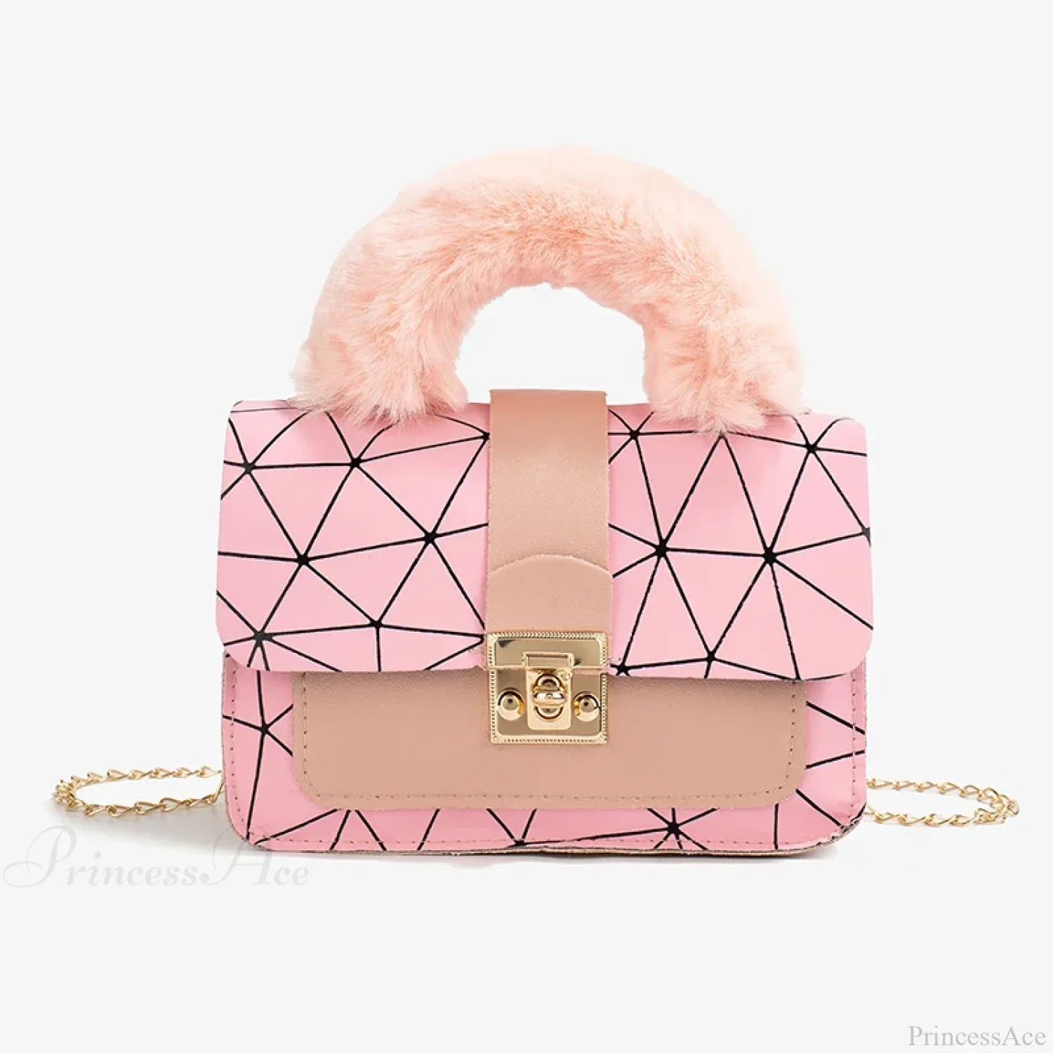Plush Small Square Printed Messenger Handbag - Image 8