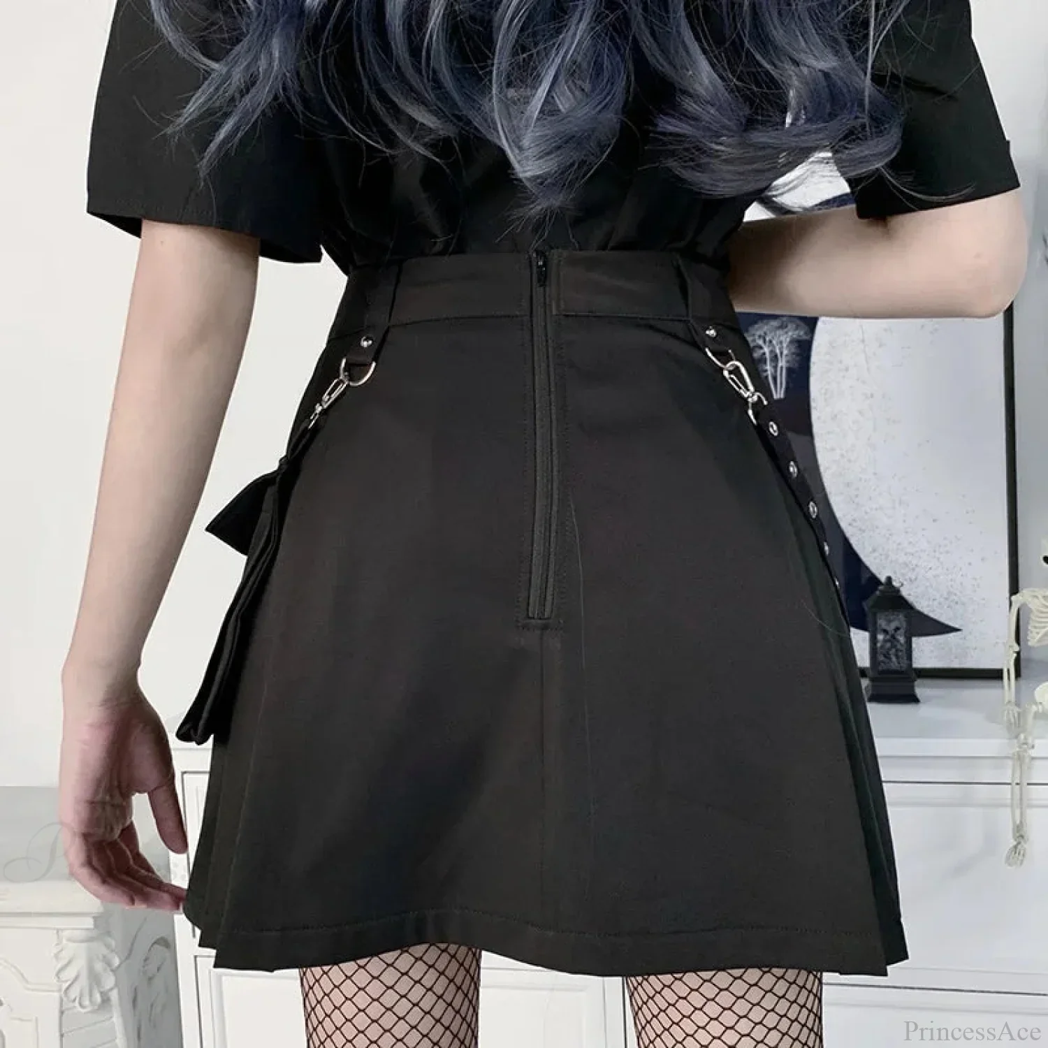 Pocket A-line Preppy Street Skirt - Image 2