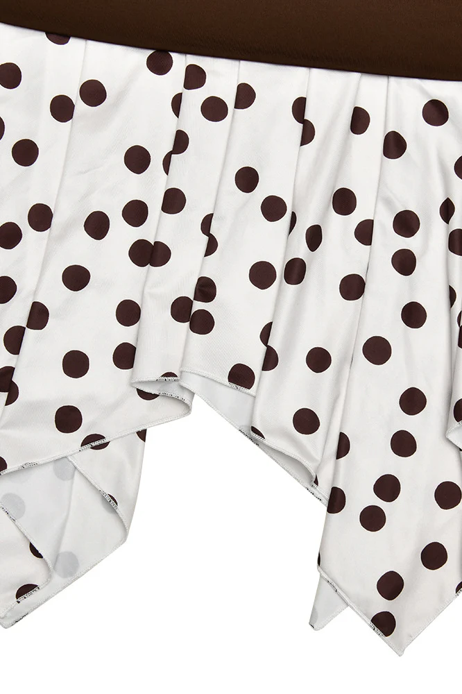 Polka Dot Colorblock Asymmetrical Mini Skirt - Image 6