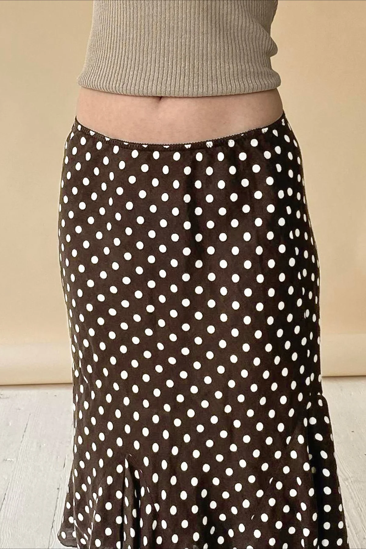 Polka Dot Low Waist Mermaid Skirt - Image 4