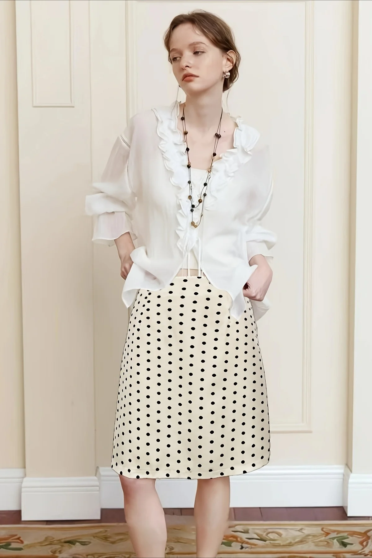 Polka Dot Slim Fit Skirt - Image 3